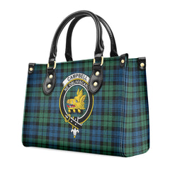 Campbell Ancient 02 Tartan Crest Leather Handbag