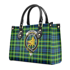 Campbell of Breadalbane Ancient Tartan Crest Leather Handbag