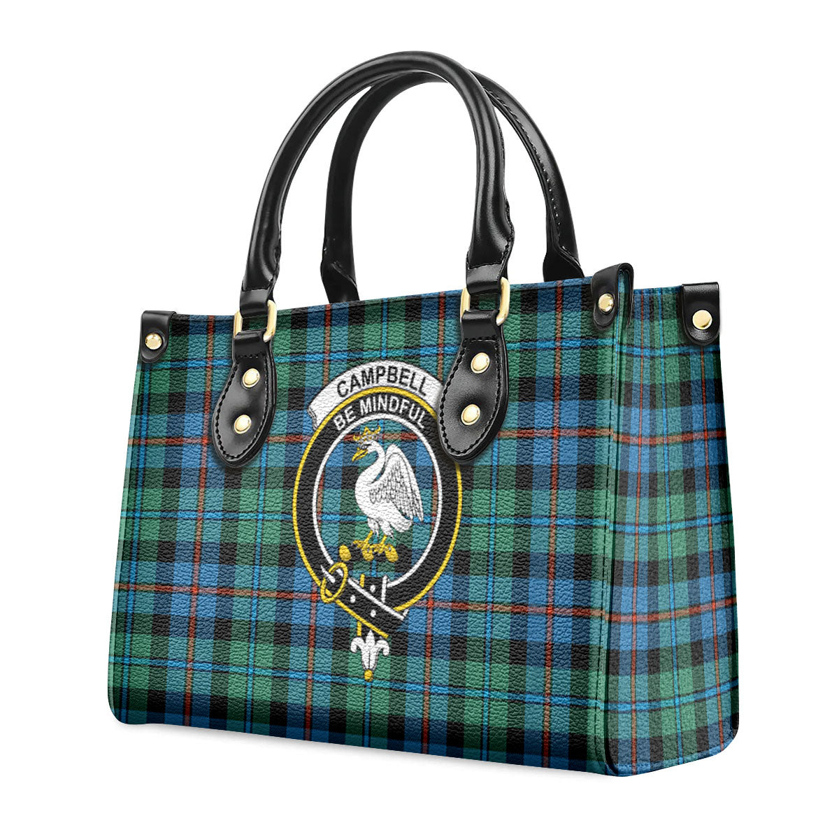 Campbell of Cawdor Ancient Tartan Crest Leather Handbag