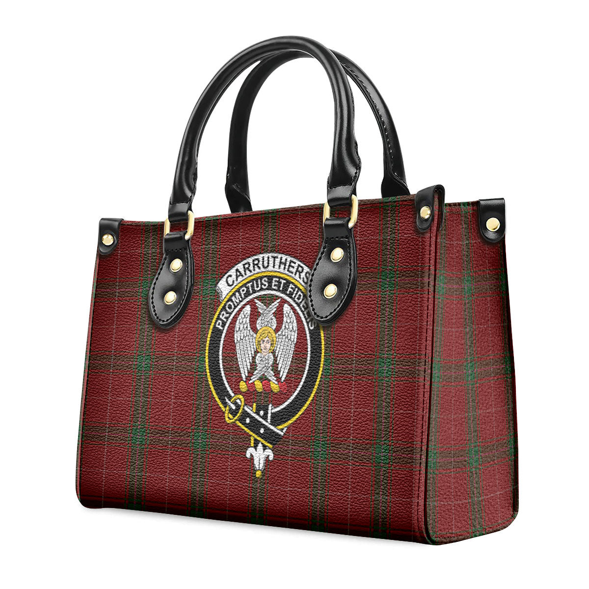 Carruthers Tartan Crest Leather Handbag