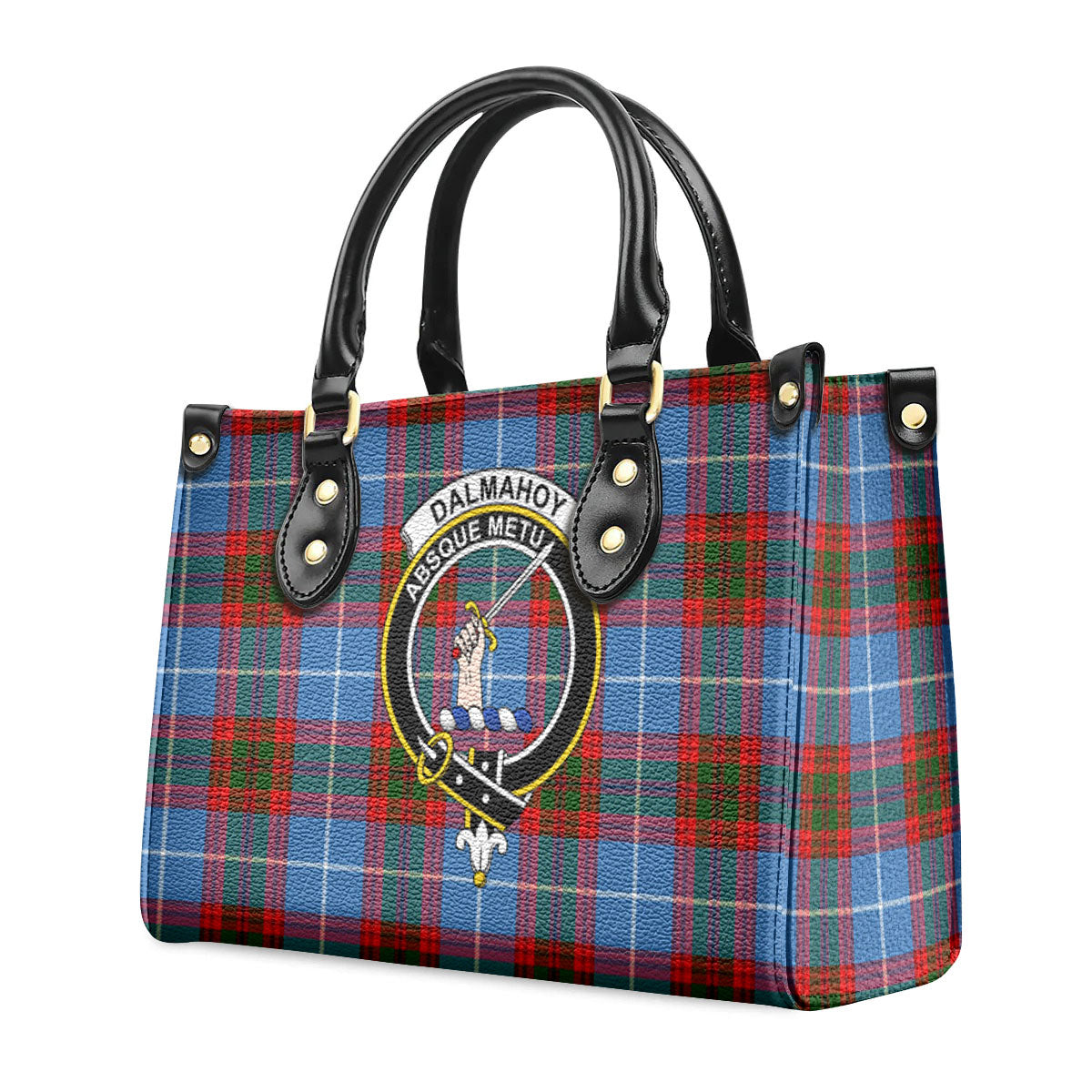 Dalmahoy Tartan Crest Leather Handbag