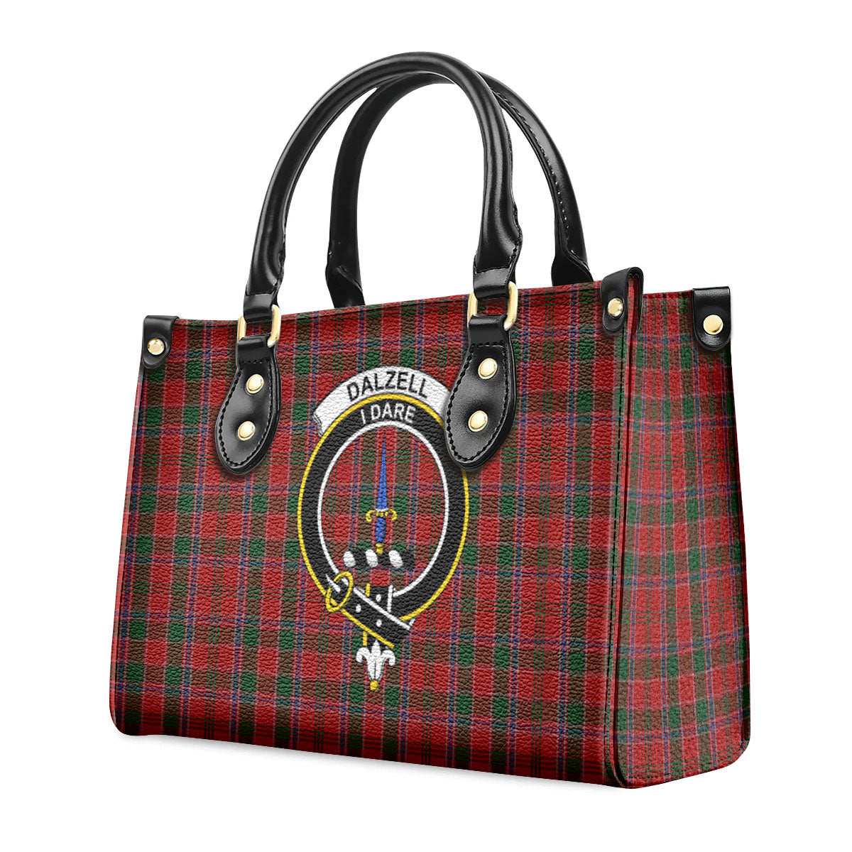 Dalzell Tartan Crest Leather Handbag