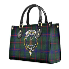 Davidson Modern Tartan Crest Leather Handbag