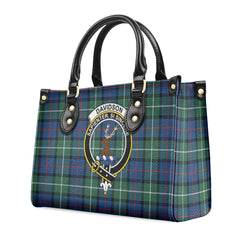 Davidson of Tulloch Tartan Crest Leather Handbag