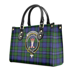 Donnachaidh Tartan Crest Leather Handbag