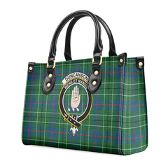 Duncanson Tartan Crest Leather Handbag