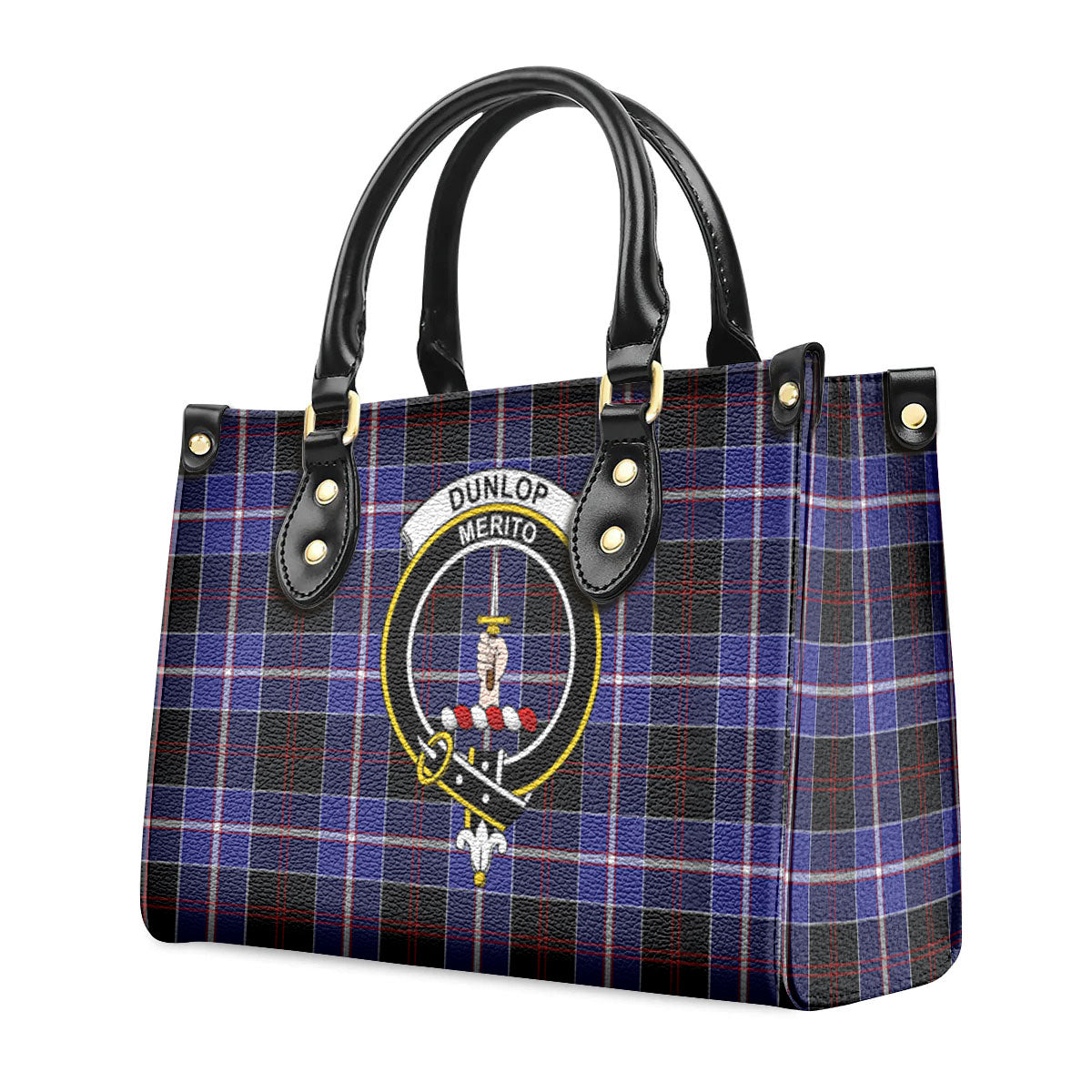 Dunlop Modern Tartan Crest Leather Handbag