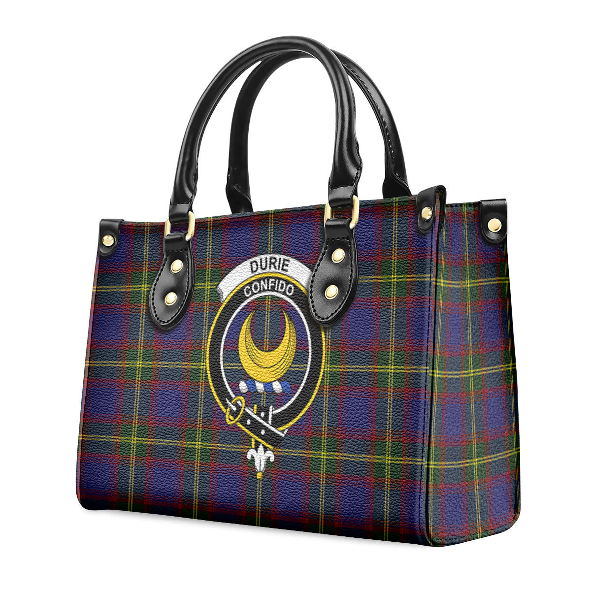 Durie Tartan Crest Leather Handbag