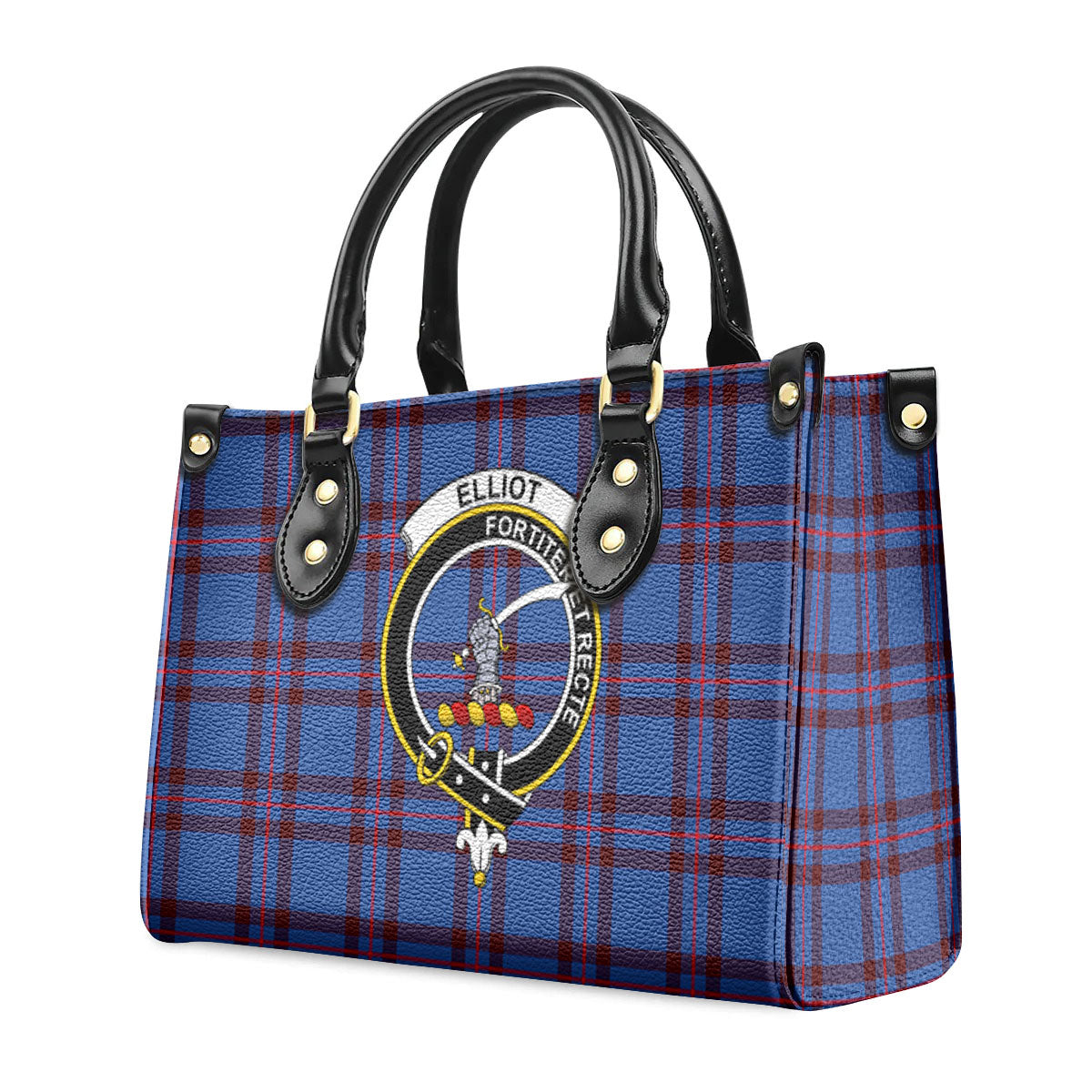 Elliot Modern Tartan Crest Leather Handbag