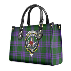 Elphinstone Tartan Crest Leather Handbag