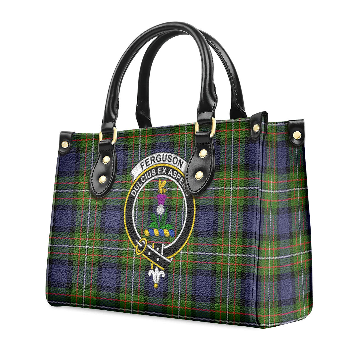 Ferguson Tartan Crest Leather Handbag