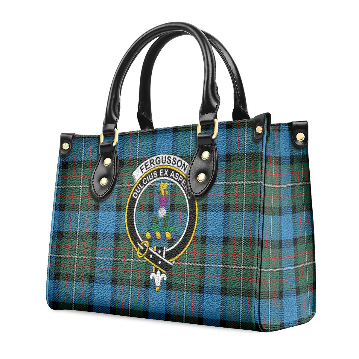 Fergusson Ancient Tartan Crest Leather Handbag