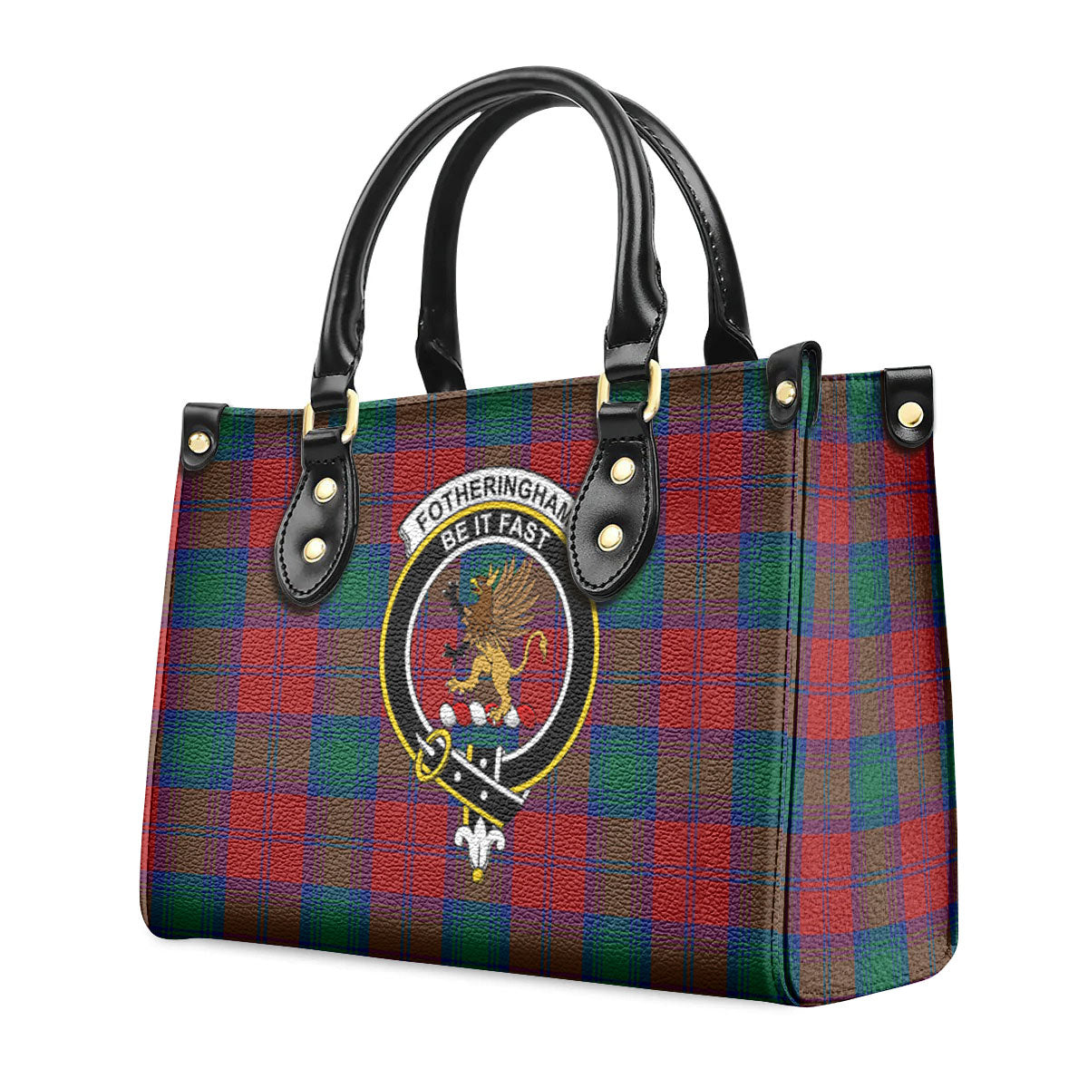 Fotheringham Tartan Crest Leather Handbag