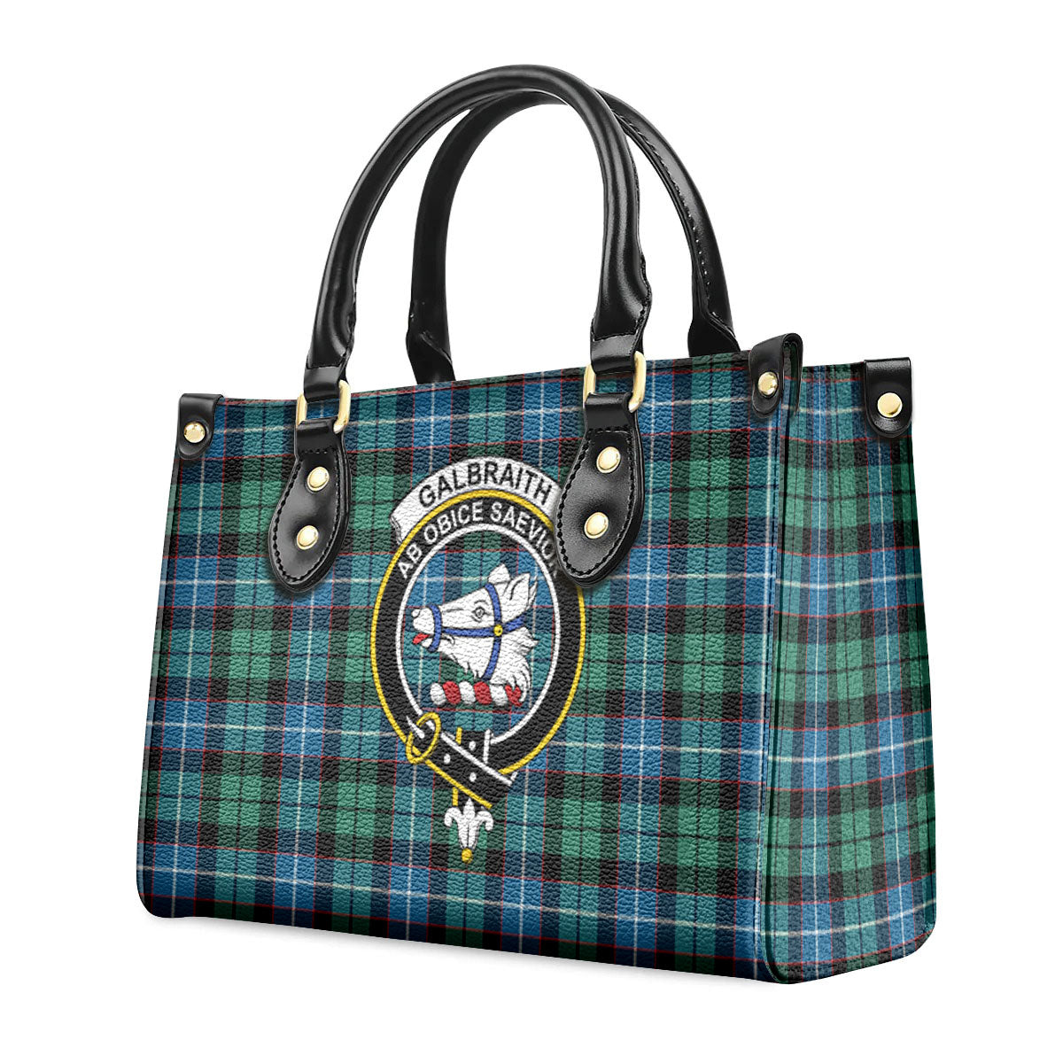 Galbraith Ancient Tartan Crest Leather Handbag