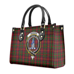 Geddes Tartan Crest Leather Handbag