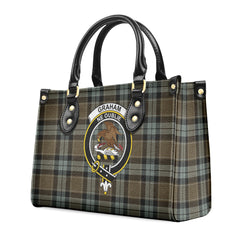 Graham of Menteith Weathered Tartan Crest Leather Handbag