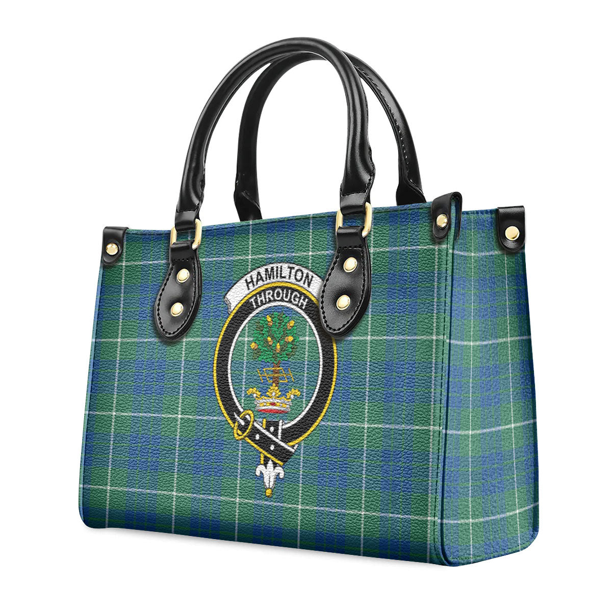 Hamilton Hunting Ancient Tartan Crest Leather Handbag