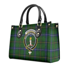 Henderson Modern Tartan Crest Leather Handbag