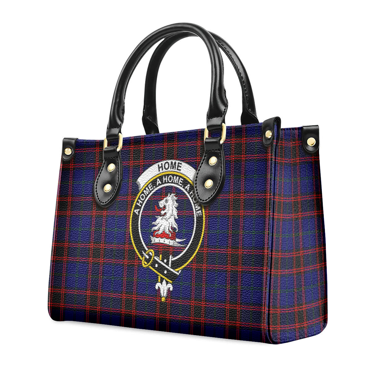 Home Modern Tartan Crest Leather Handbag