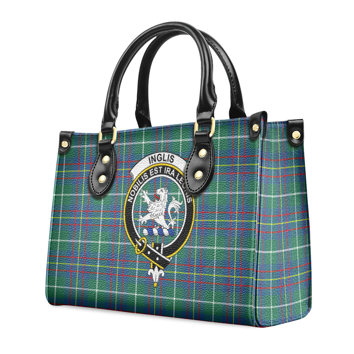 Inglis Ancient Tartan Crest Leather Handbag