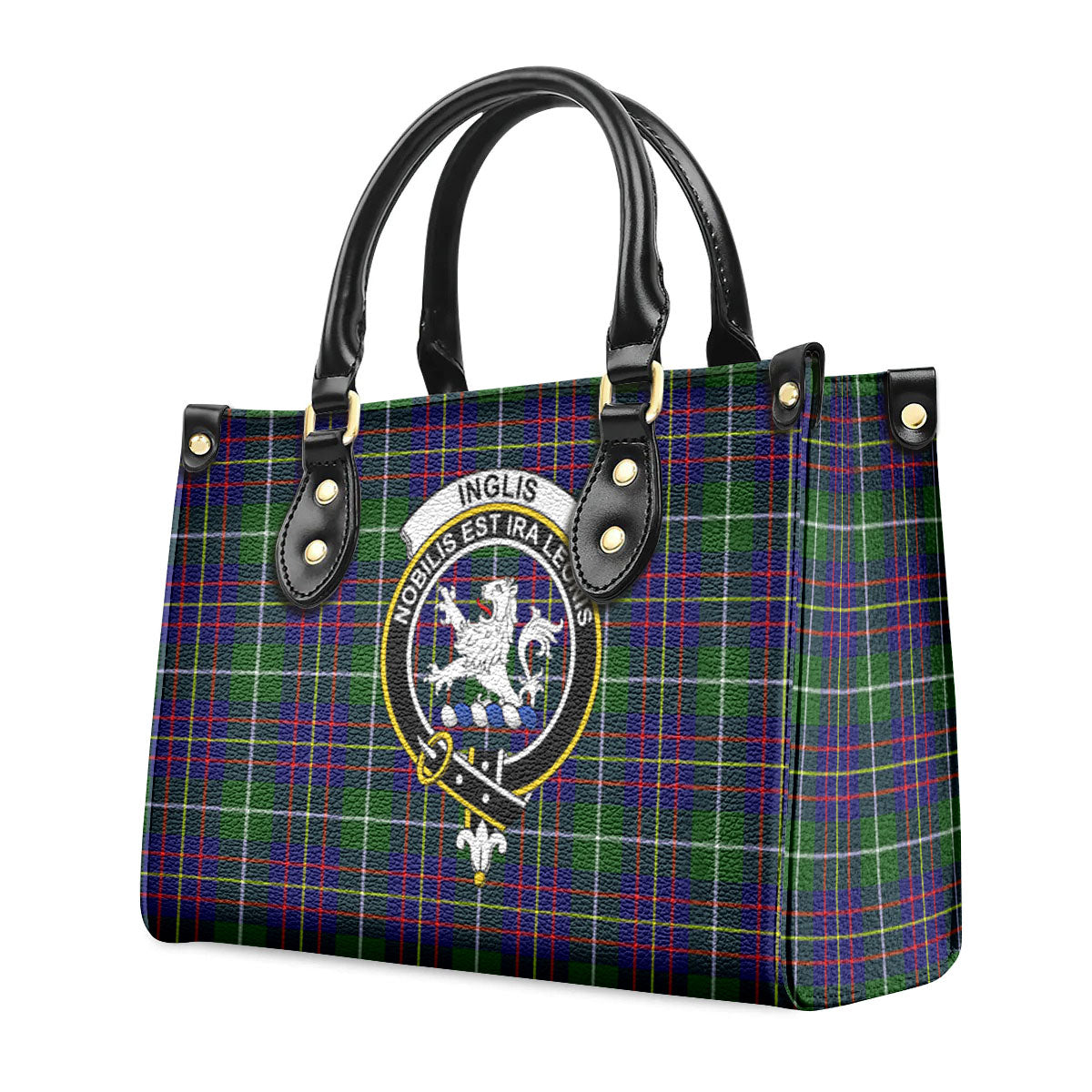 Inglis Modern Tartan Crest Leather Handbag