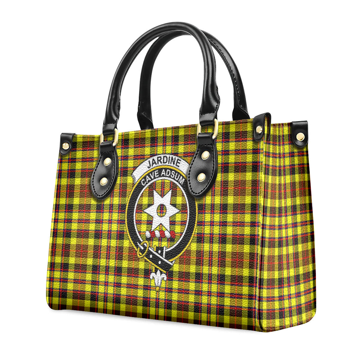 Jardine Tartan Crest Leather Handbag