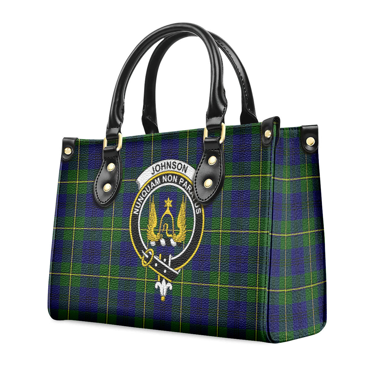 Johnson Modern Tartan Crest Leather Handbag