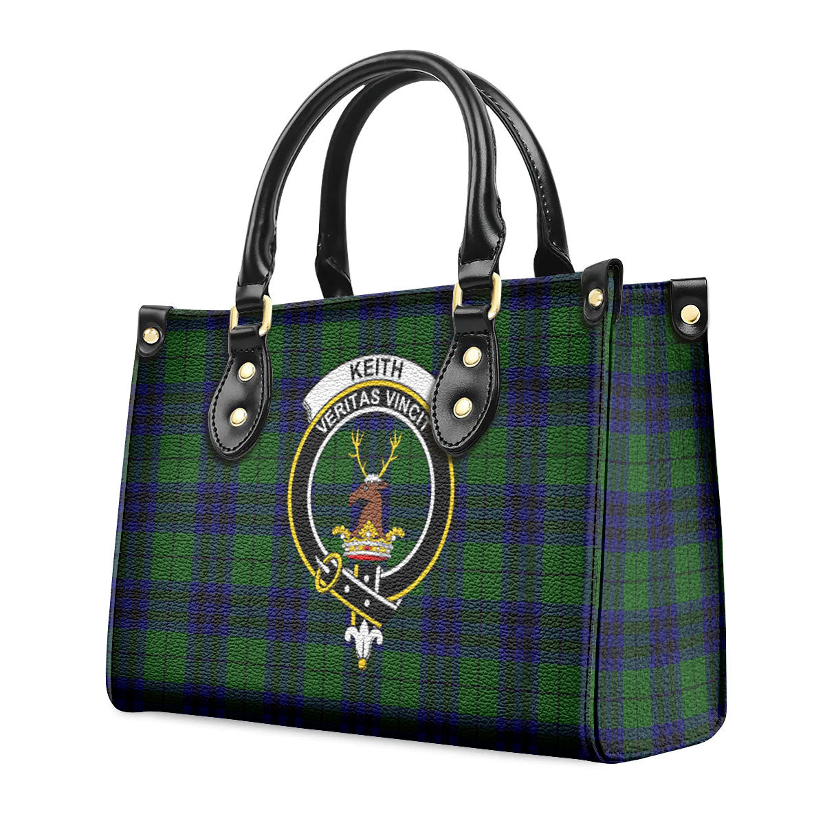 Keith Modern Tartan Crest Leather Handbag