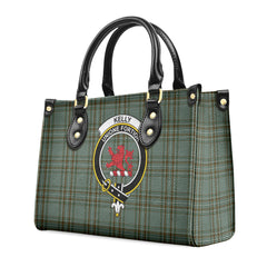 Kelly Dress Tartan Crest Leather Handbag