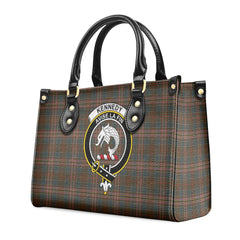 Kennedy Weathered Tartan Crest Leather Handbag