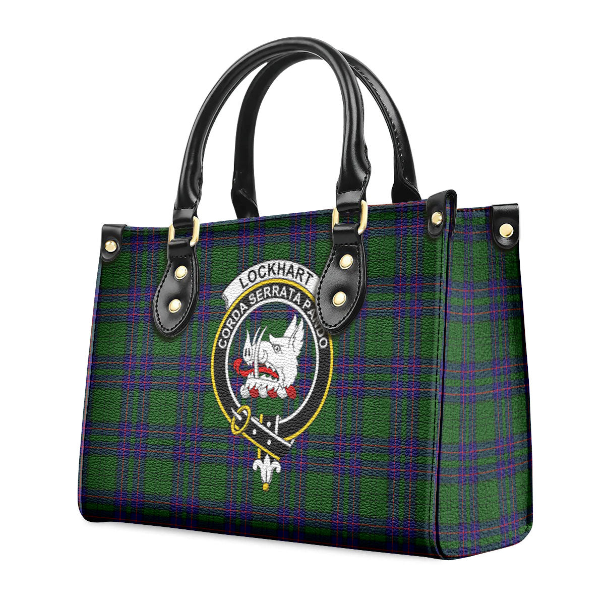 Lockhart Modern Tartan Crest Leather Handbag