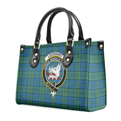 Lockhart Tartan Crest Leather Handbag