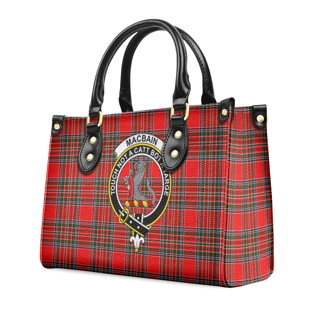 MacBain Tartan Crest Leather Handbag