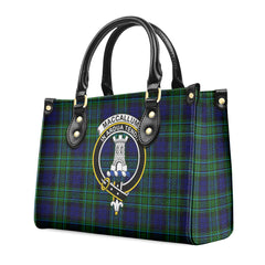 MacCallum Modern Tartan Crest Leather Handbag