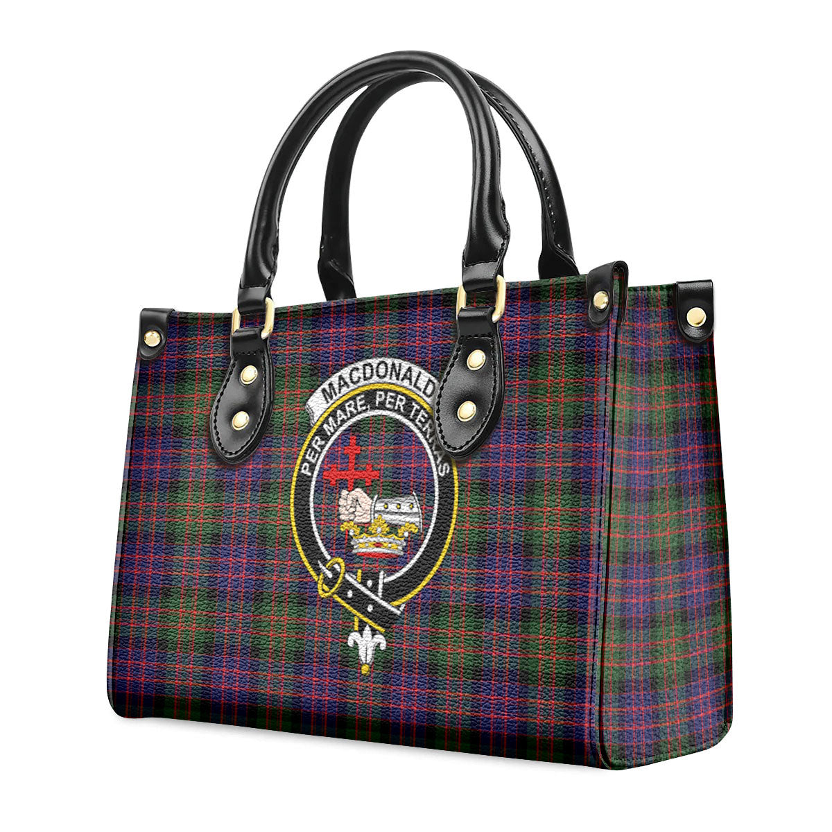 MacDonald Modern Tartan Crest Leather Handbag