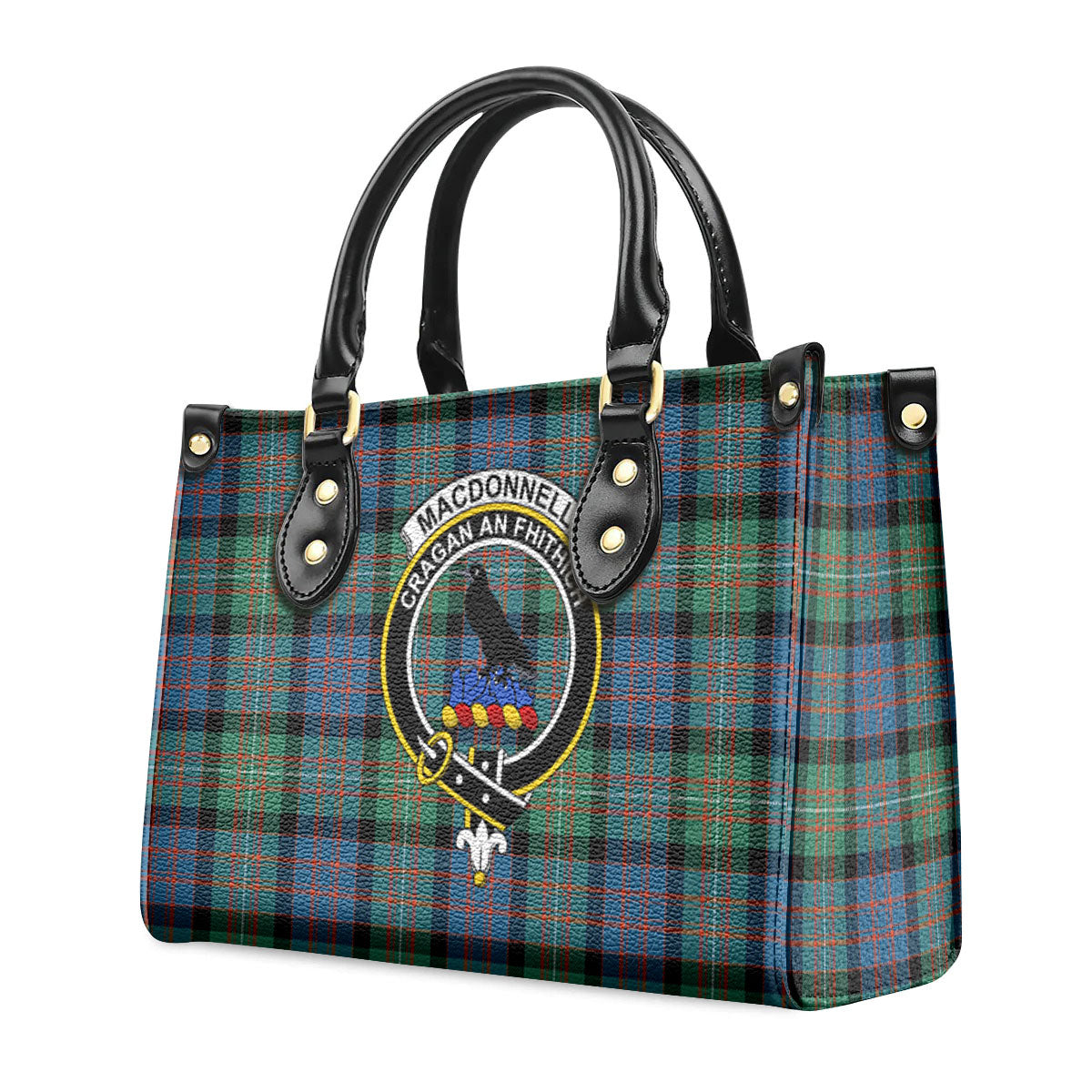 MacDonnell of Glengarry Ancient Tartan Crest Leather Handbag