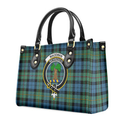 MacEwan Ancient Tartan Crest Leather Handbag