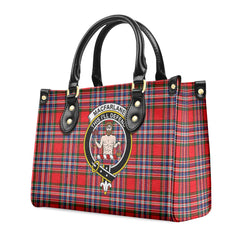 MacFarlane Modern Tartan Crest Leather Handbag