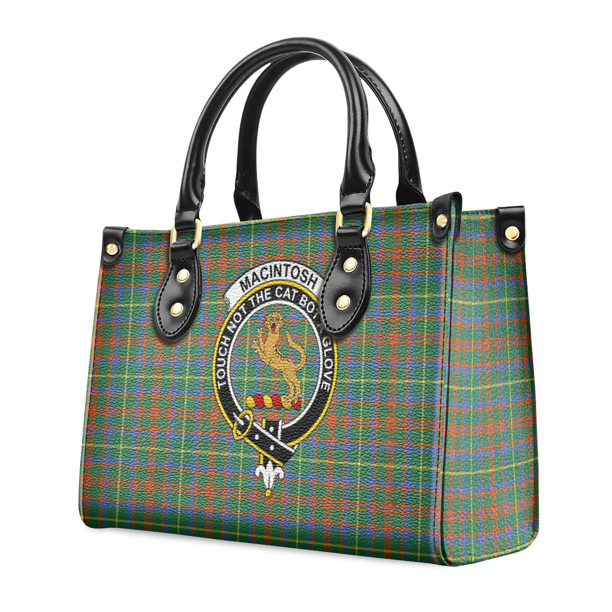 MacIntosh Hunting Ancient Tartan Crest Leather Handbag