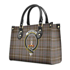 MacIntyre Hunting Weathered Tartan Crest Leather Handbag