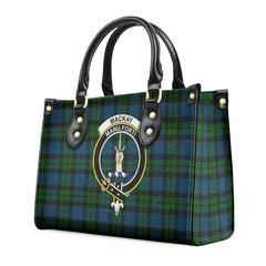 MacKay Modern Tartan Crest Leather Handbag