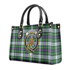 MacKenzie Dress Modern Tartan Crest Leather Handbag