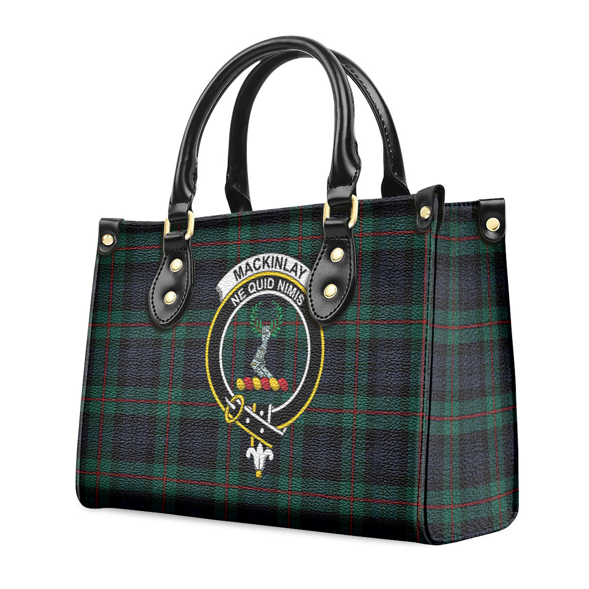 MacKinlay Modern Tartan Crest Leather Handbag