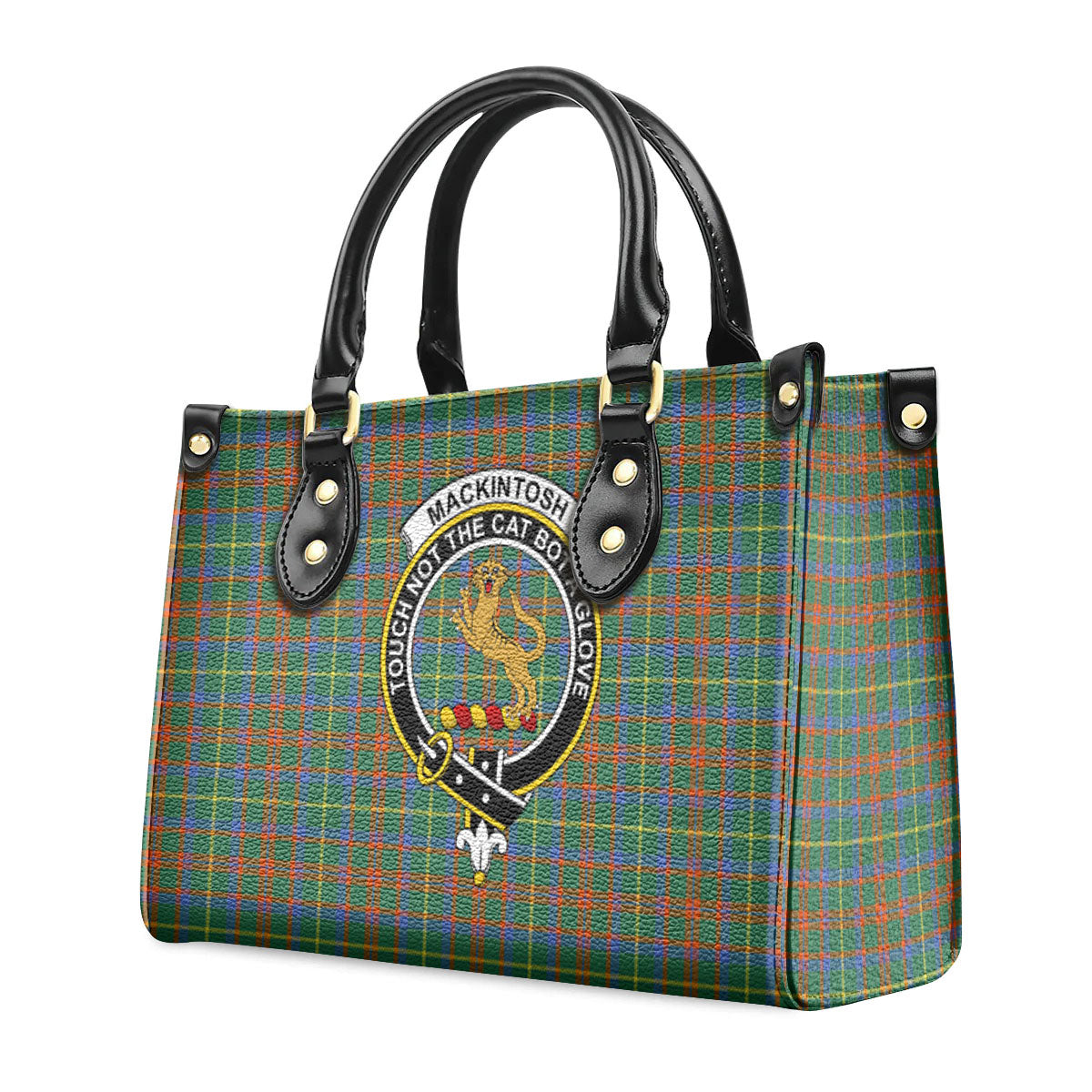 MacKintosh Hunting Ancient Tartan Crest Leather Handbag