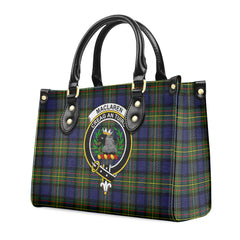 MacLaren Modern Tartan Crest Leather Handbag