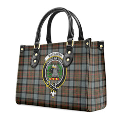 MacLaren Weathered Tartan Crest Leather Handbag