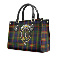 MacLellan Modern Tartan Crest Leather Handbag