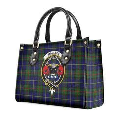 MacLeod of Harris Modern Tartan Crest Leather Handbag