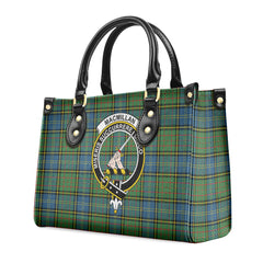 MacMillan Hunting Ancient Tartan Crest Leather Handbag