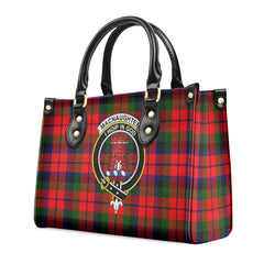 MacNaughten Tartan Crest Leather Handbag